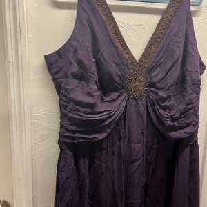 BUNDLE. Maggy London Woman egg plant color chiffon silk dress.